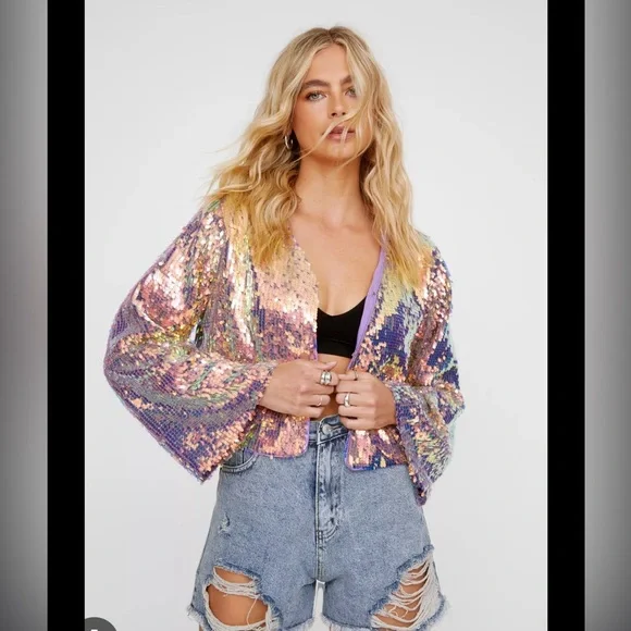 Iridescent Sequin Jacket - Picture 1 of 6